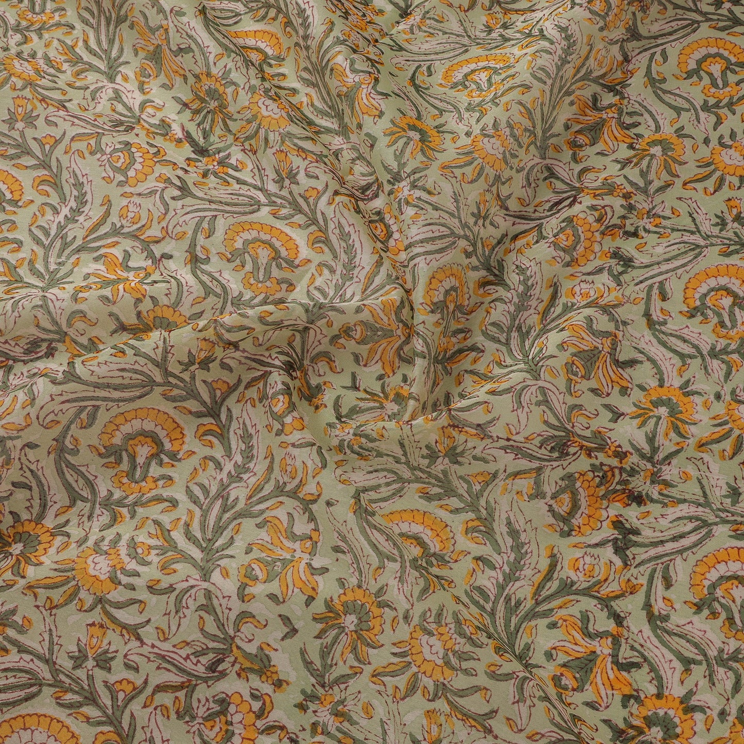 Handloom chanderi silk hand sanganeri fabric 06