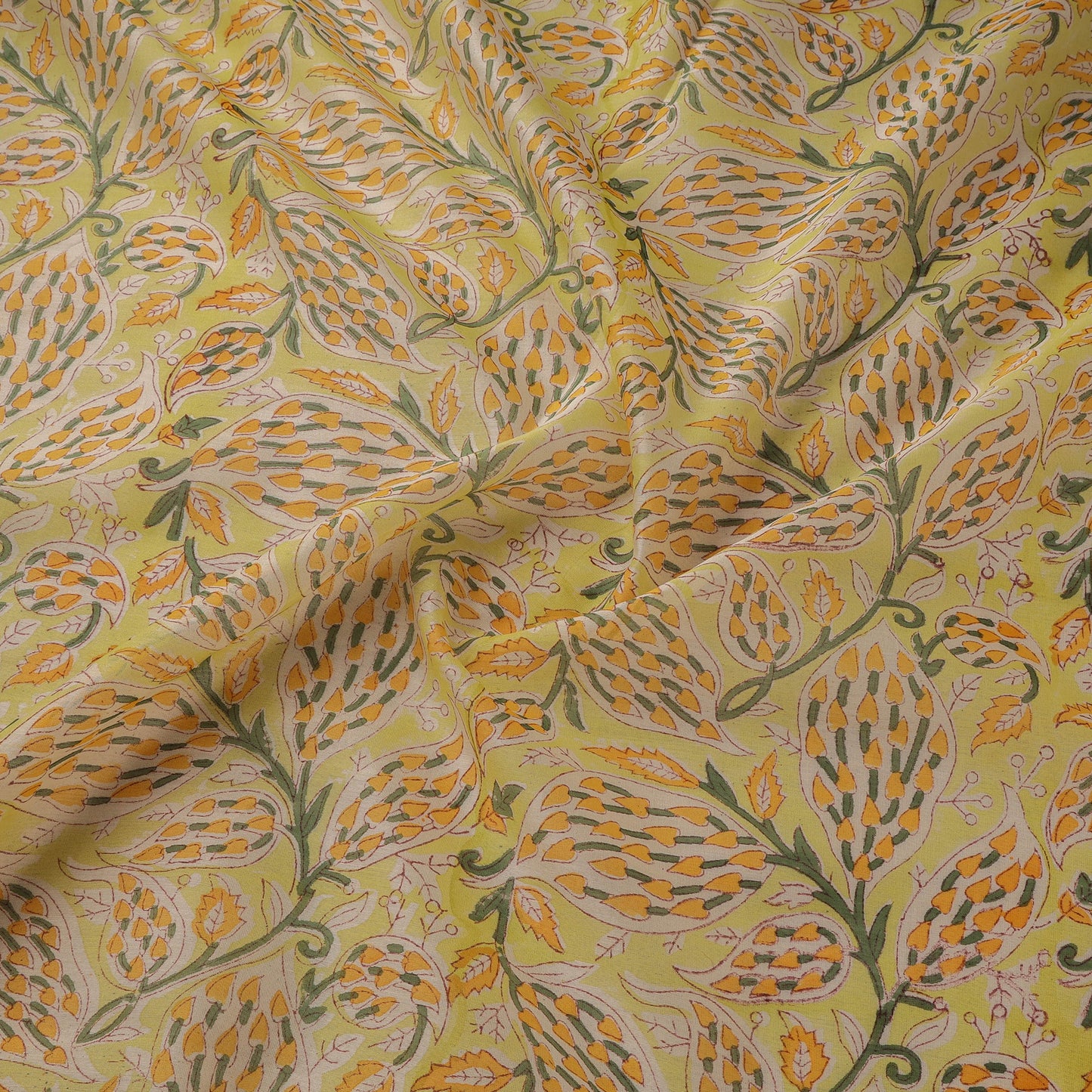 Handloom chanderi silk hand sanganeri fabric 07