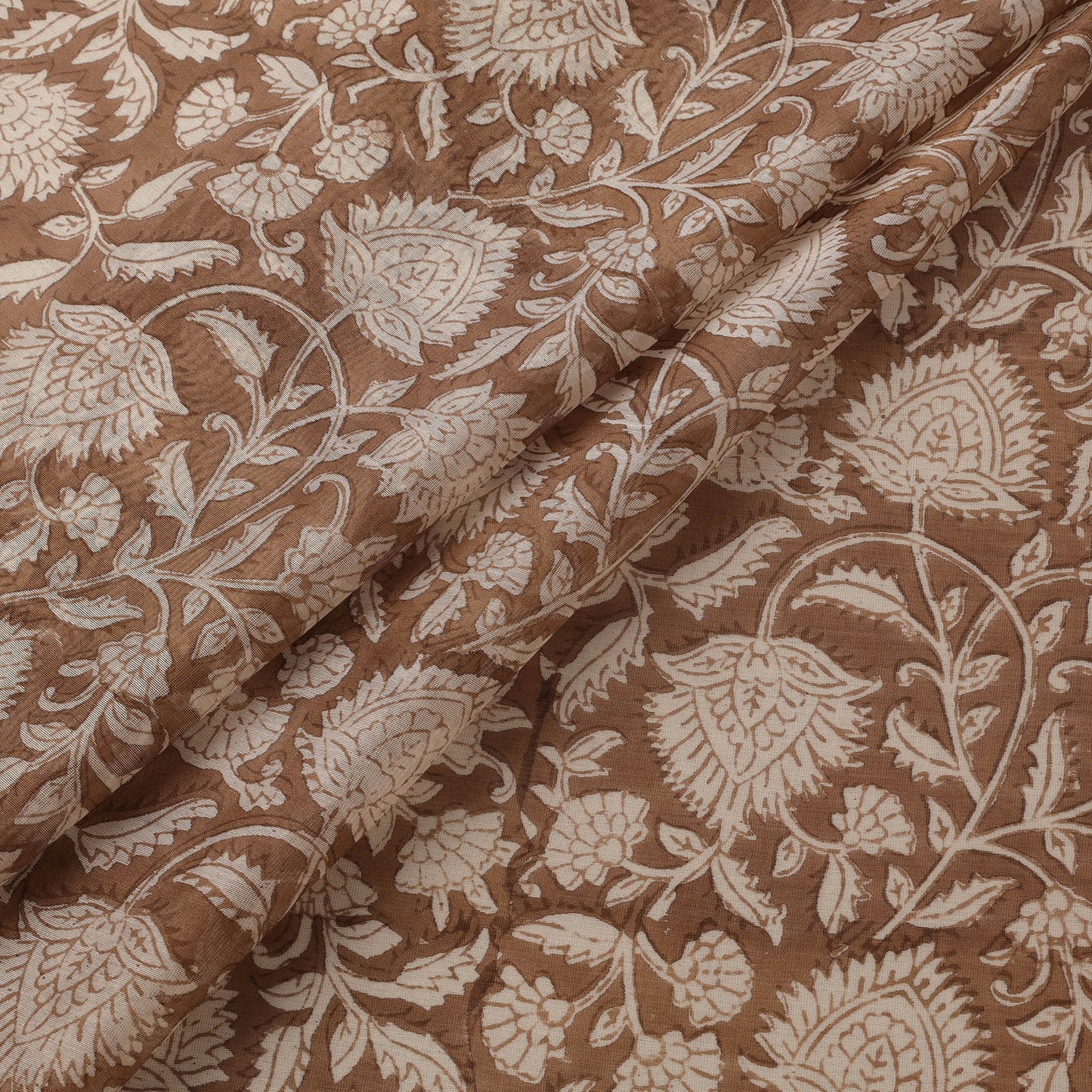 Handloom chanderi silk hand sanganeri fabric 08