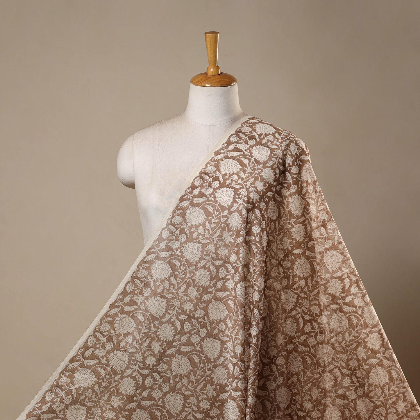 Handloom chanderi silk hand sanganeri fabric 08