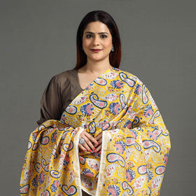 Buy Handloom Chanderi Silk Sanganeri Print Dupatta