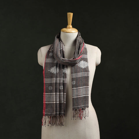 Handloom cotton burdwan jamdani stole with tassels 19