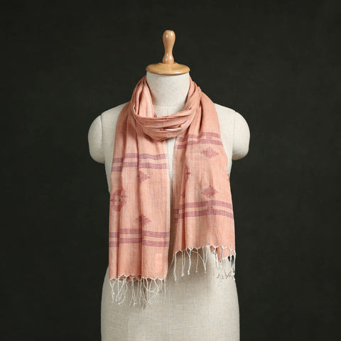 Handloom cotton burdwan jamdani stole with tassels 42