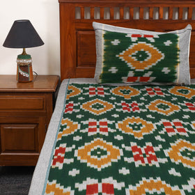 Handloom cotton double pochampally ikat bed sheet set (108