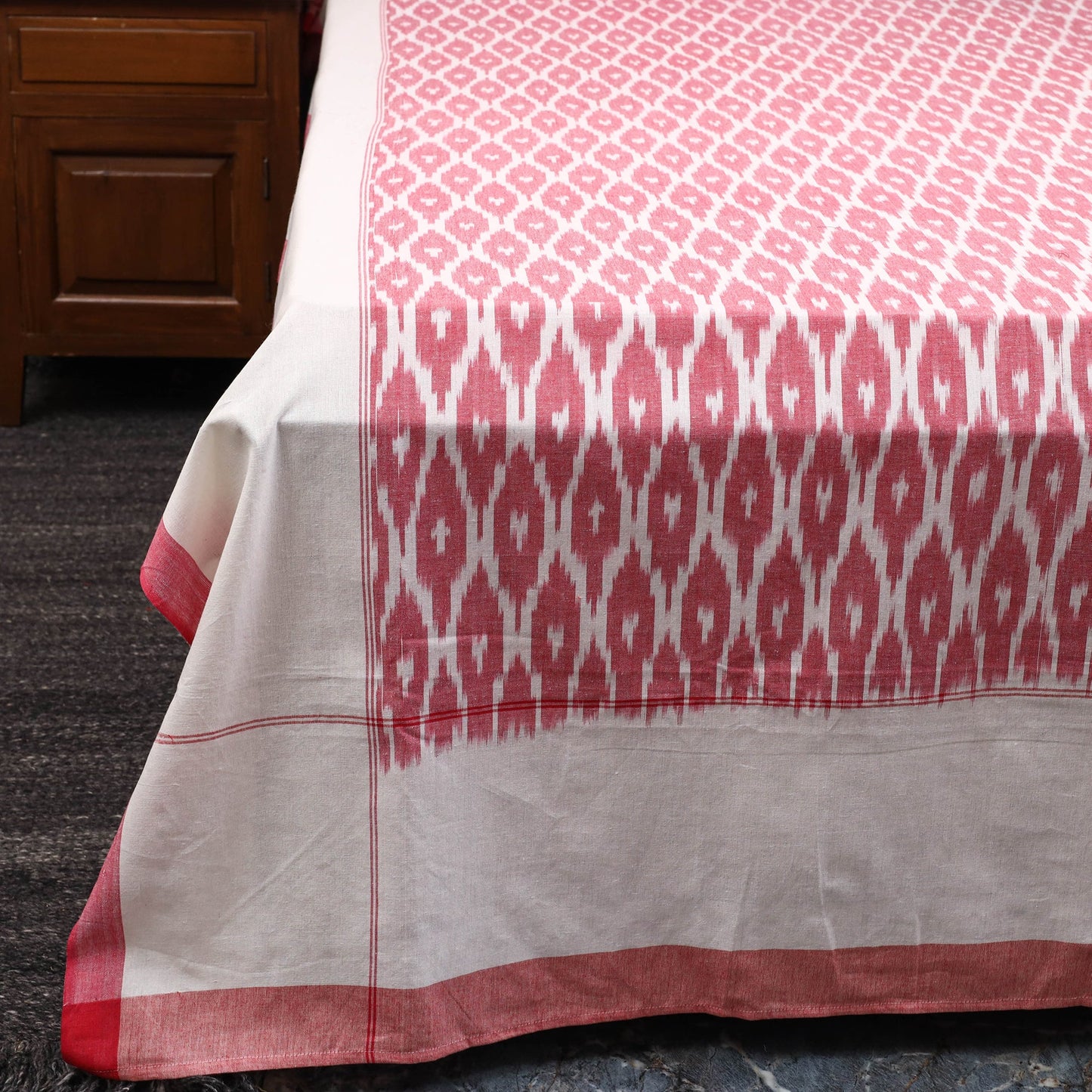 Handloom cotton double pochampally ikat bed sheet set (108