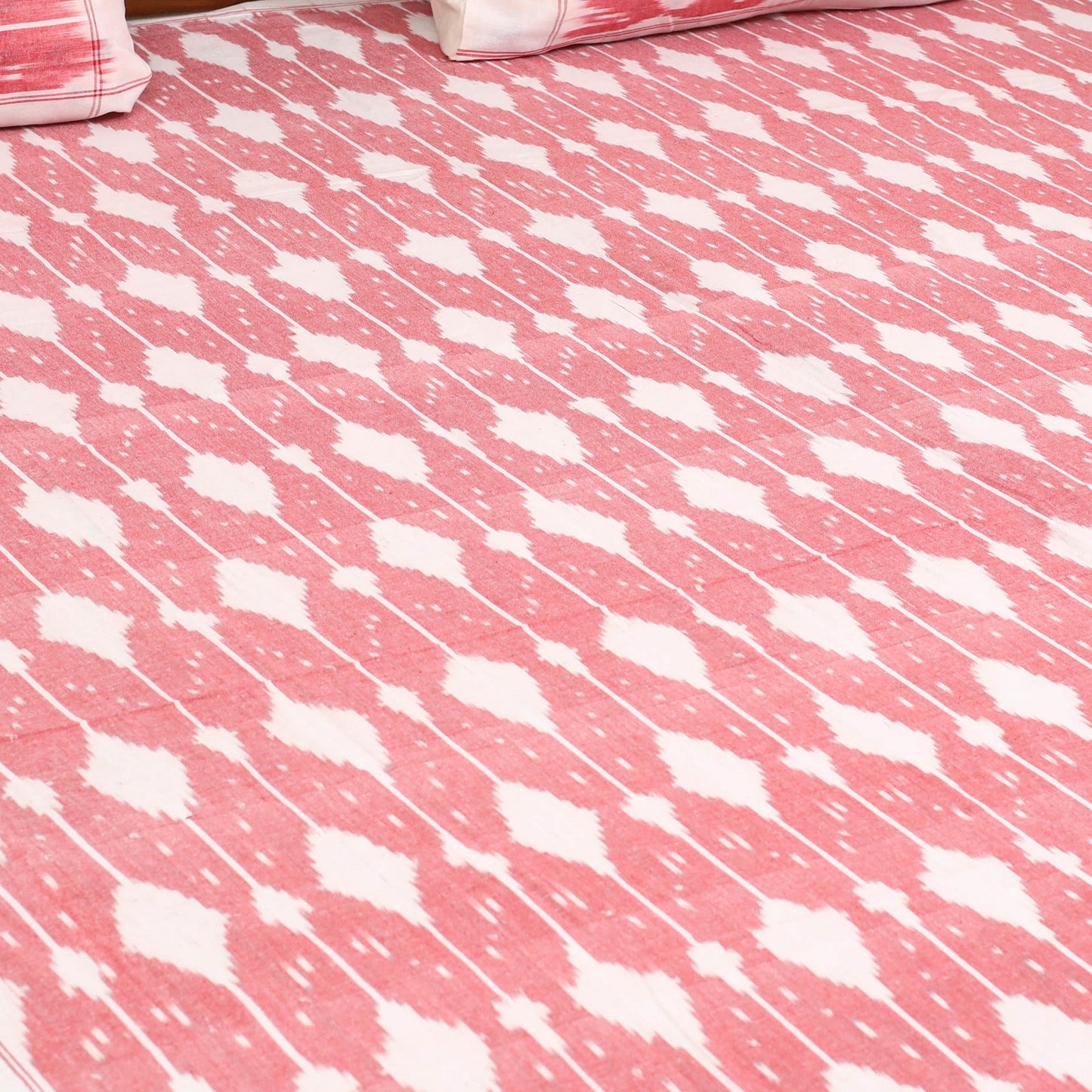 Handloom cotton double pochampally ikat bed sheet set (108