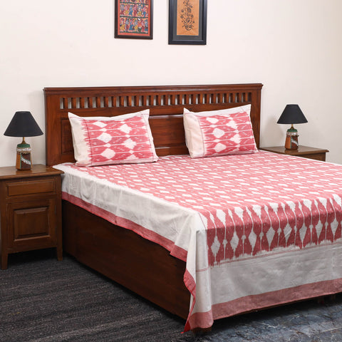 Handloom cotton double pochampally ikat bed sheet set (108