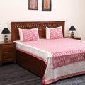 Handloom cotton double pochampally ikat bed sheet set (108