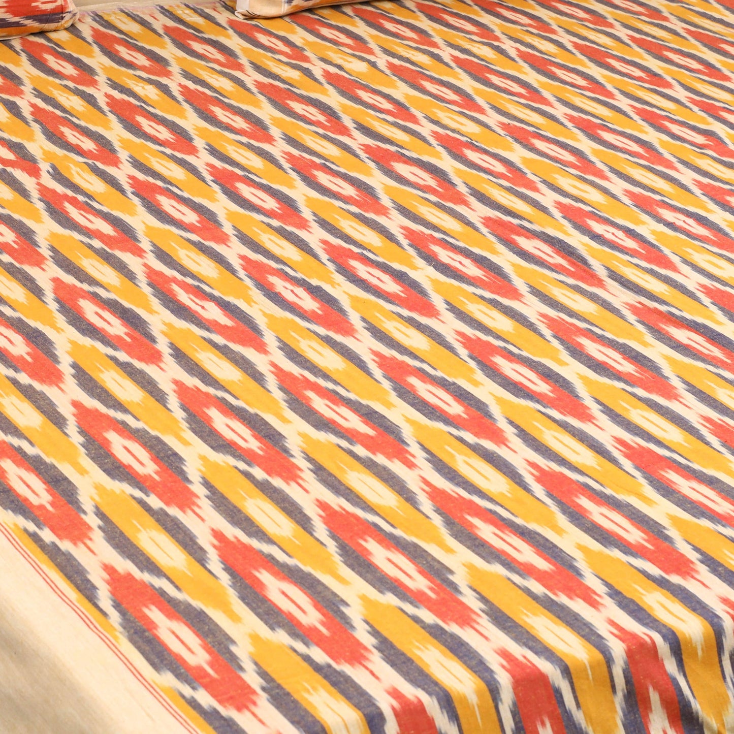 Handloom cotton double pochampally ikat bed sheet set (108