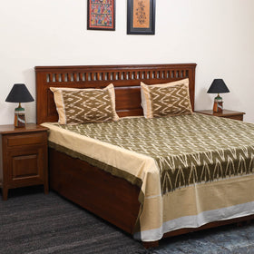Handloom cotton double pochampally ikat bed sheet set (108