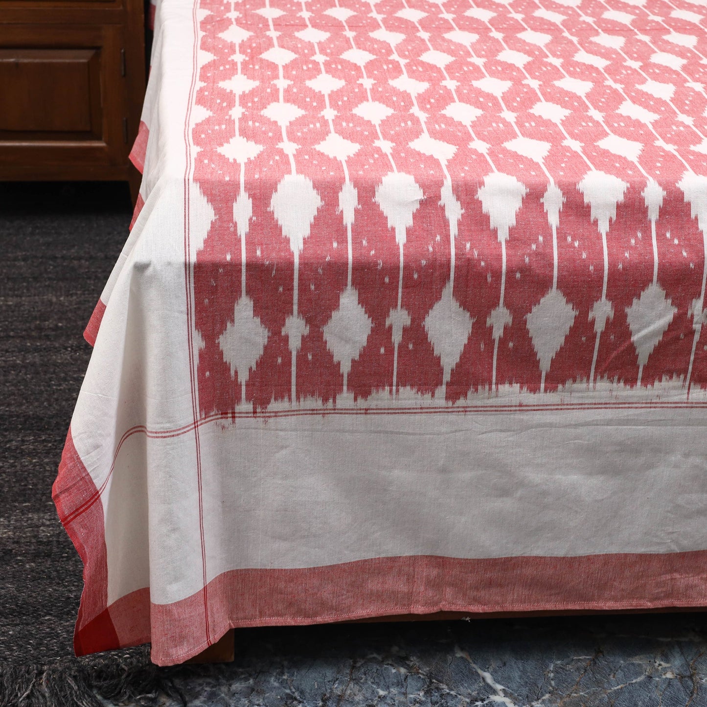 Handloom cotton double pochampally ikat bed sheet set (108