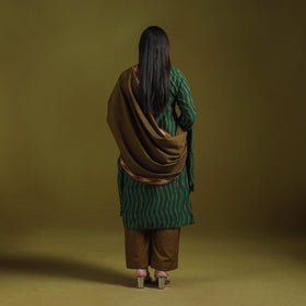 Handloom cotton embroidered pochampally ikat 3pc kurta set