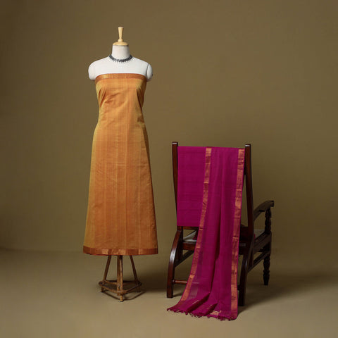 Handloom cotton mangalagiri 3pc unstitched dress material