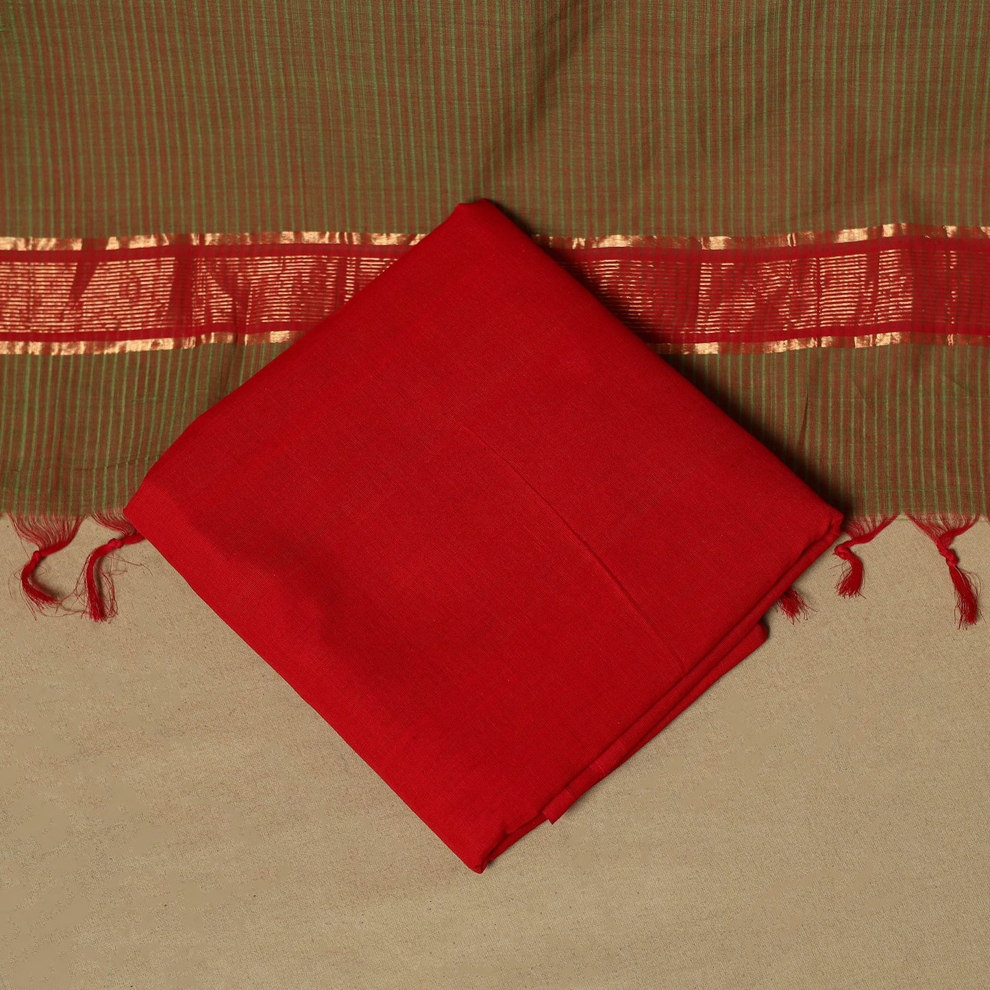 Handloom cotton mangalagiri 3pc unstitched dress material