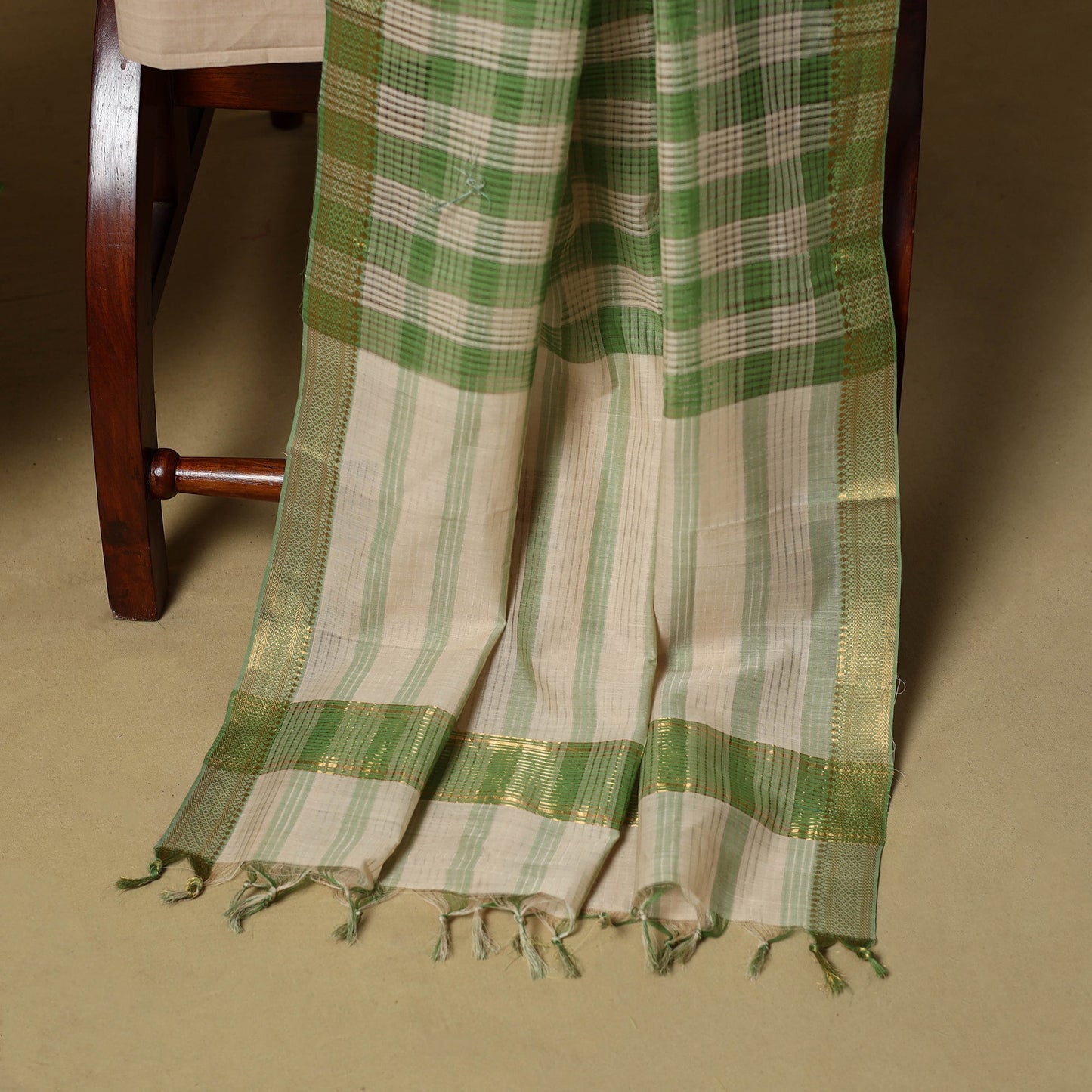 Handloom cotton mangalagiri 3pc unstitched dress material