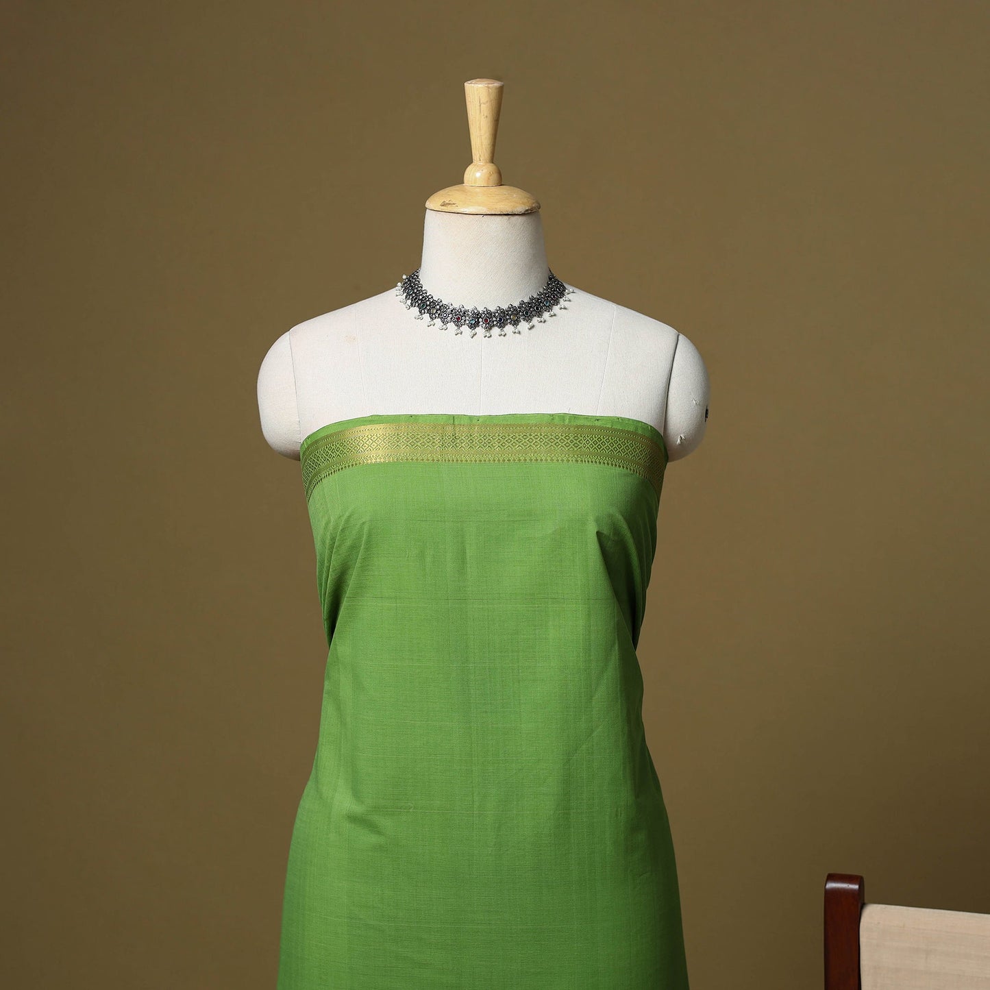 Handloom cotton mangalagiri 3pc unstitched dress material