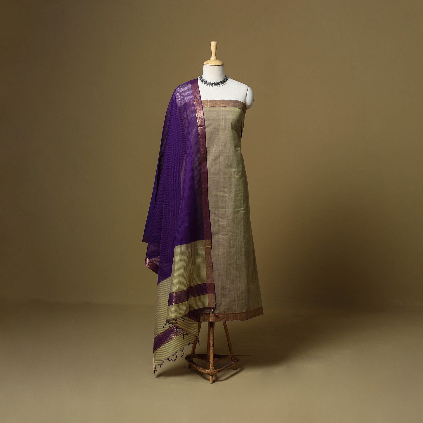 Handloom cotton mangalagiri 3pc unstitched dress material