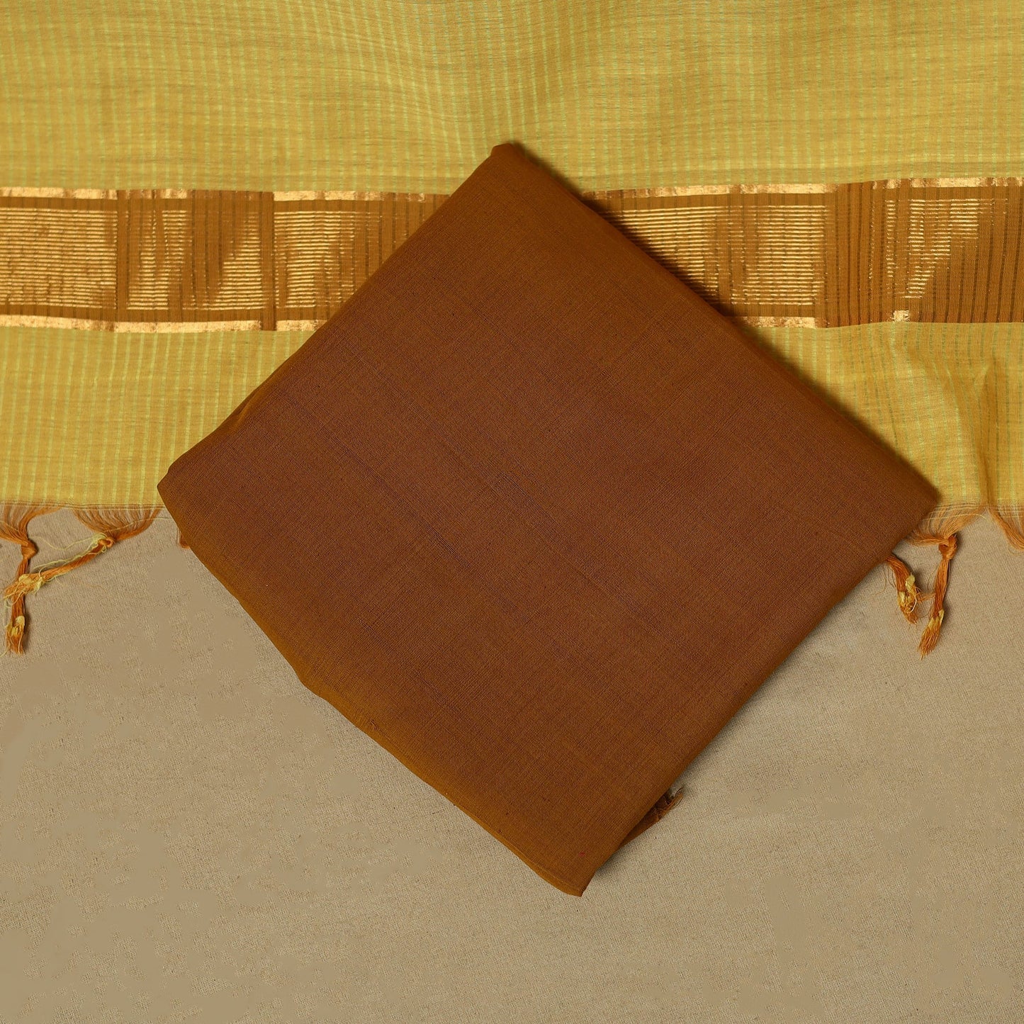 Handloom cotton mangalagiri 3pc unstitched dress material