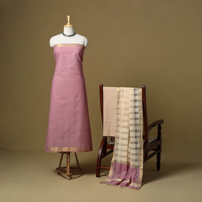 Handloom cotton mangalagiri 3pc unstitched dress material