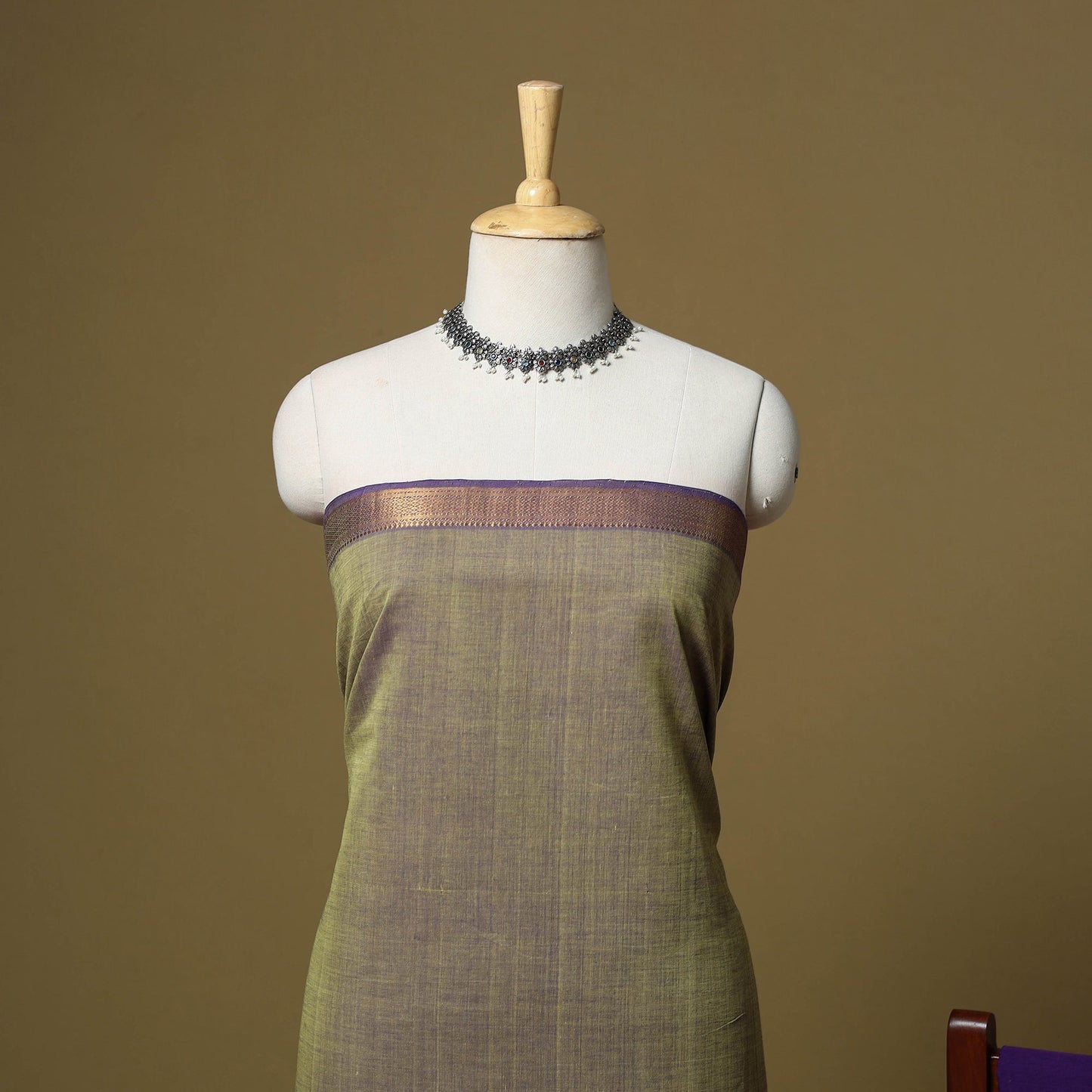 Handloom cotton mangalagiri 3pc unstitched dress material