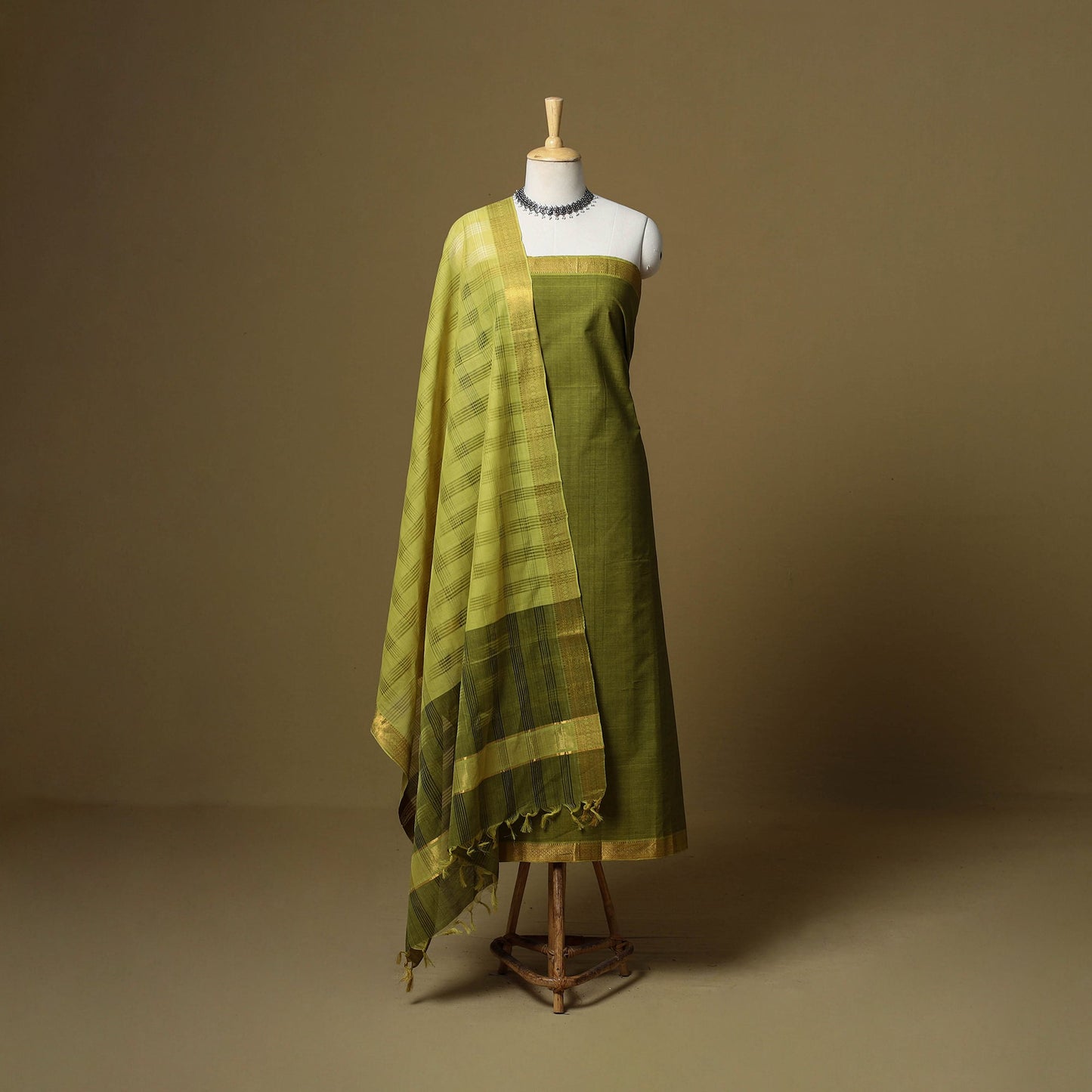 Handloom cotton mangalagiri 3pc unstitched dress material