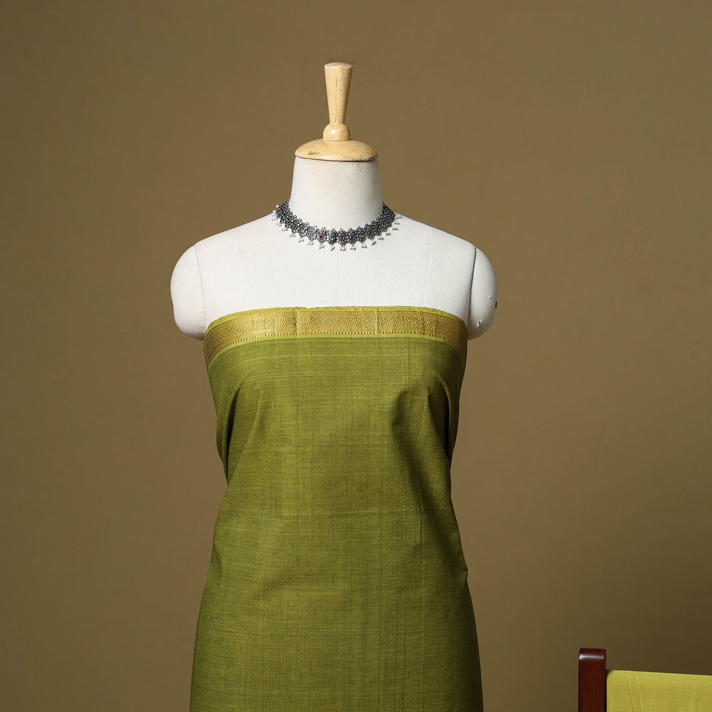 Handloom cotton mangalagiri 3pc unstitched dress material