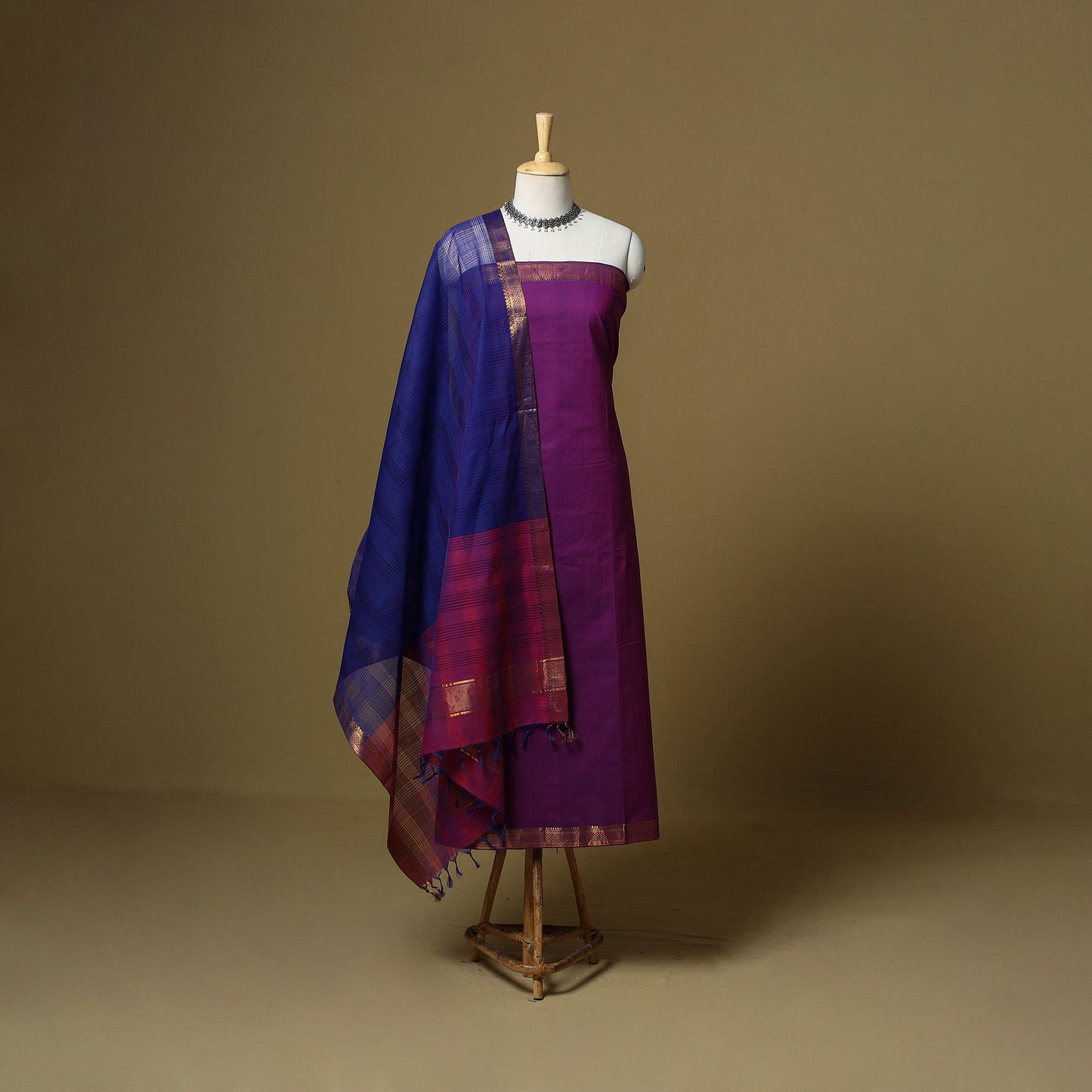 Handloom cotton mangalagiri 3pc unstitched dress material