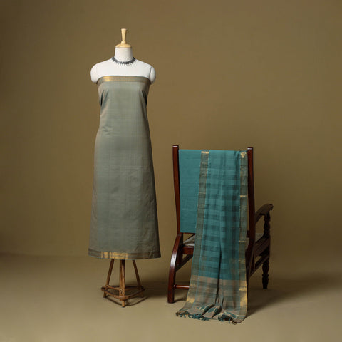 Handloom cotton mangalagiri 3pc unstitched dress material