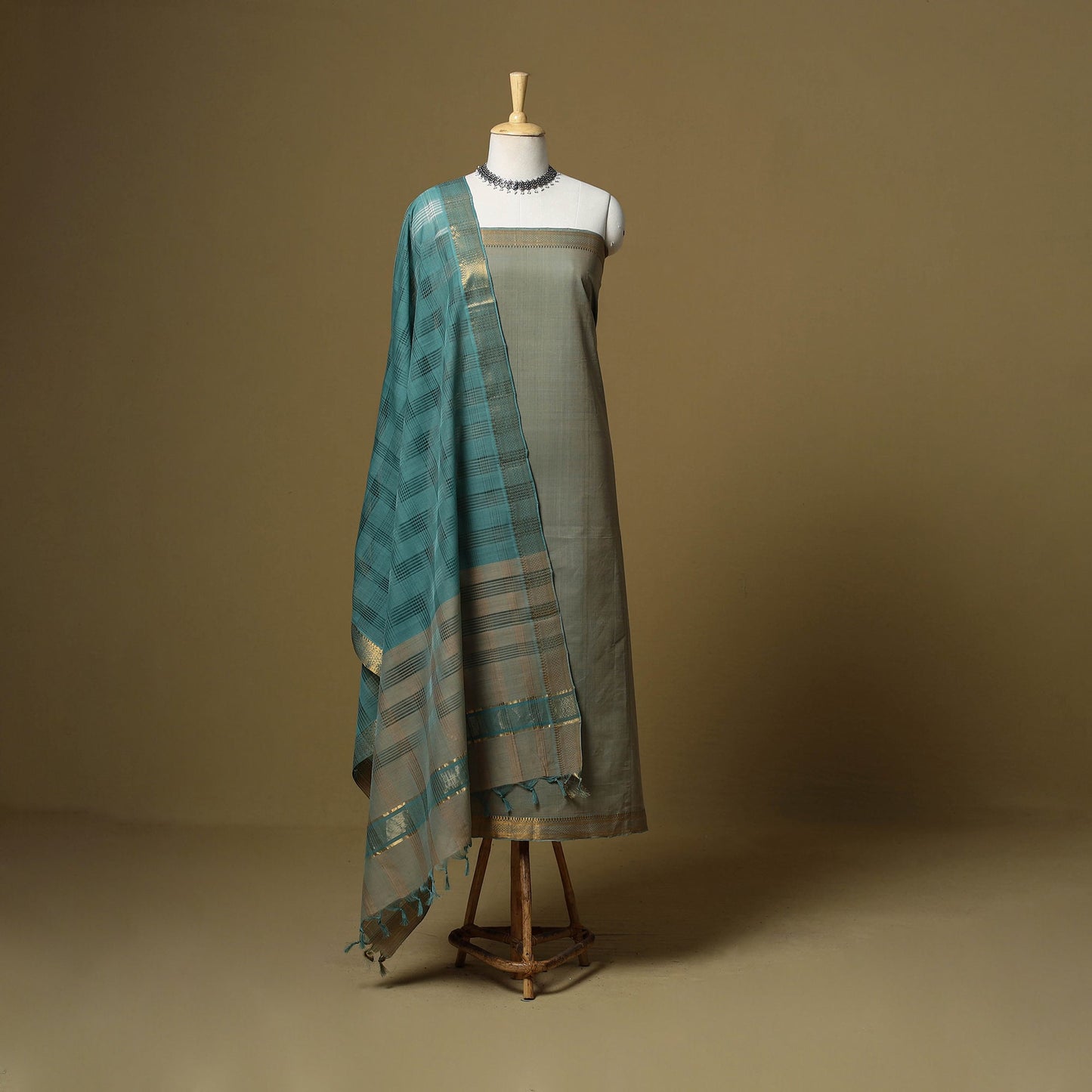 Handloom cotton mangalagiri 3pc unstitched dress material