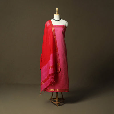 Handloom cotton mangalagiri 3pc unstitched dress material