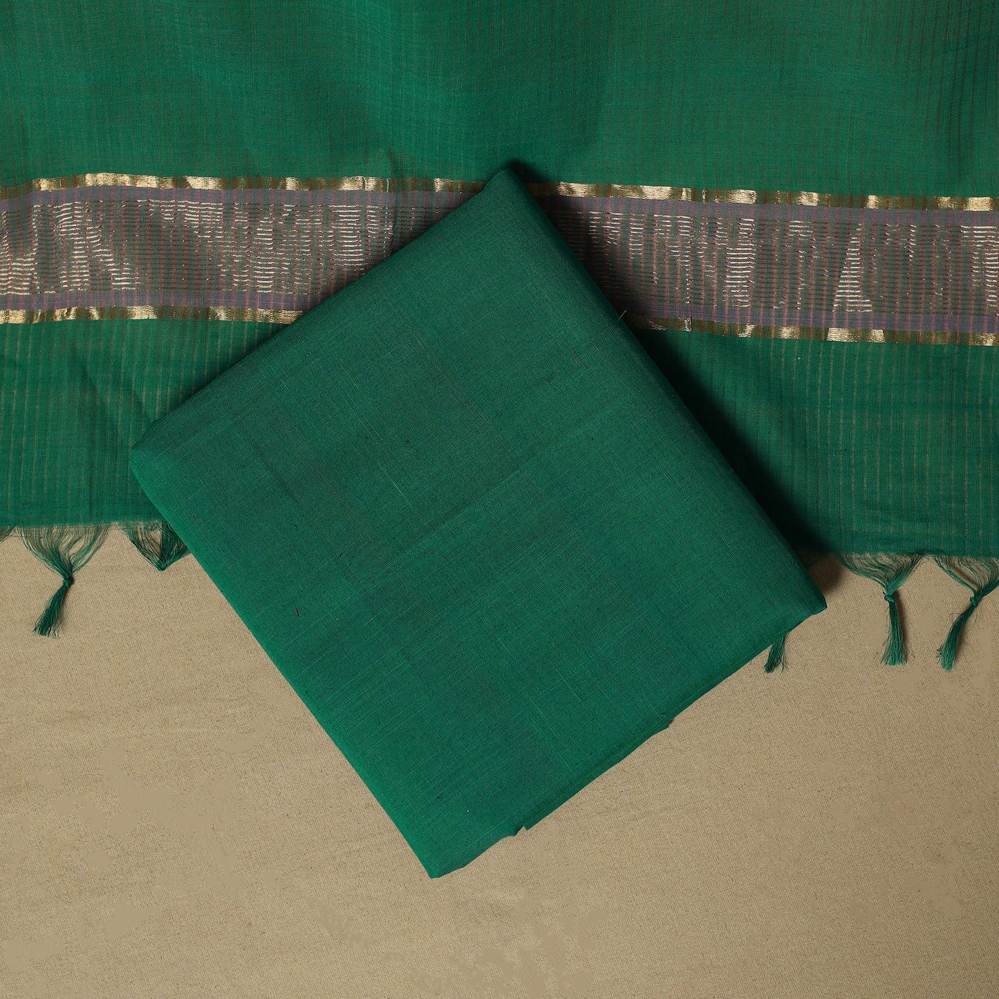 Handloom cotton mangalagiri 3pc unstitched dress material
