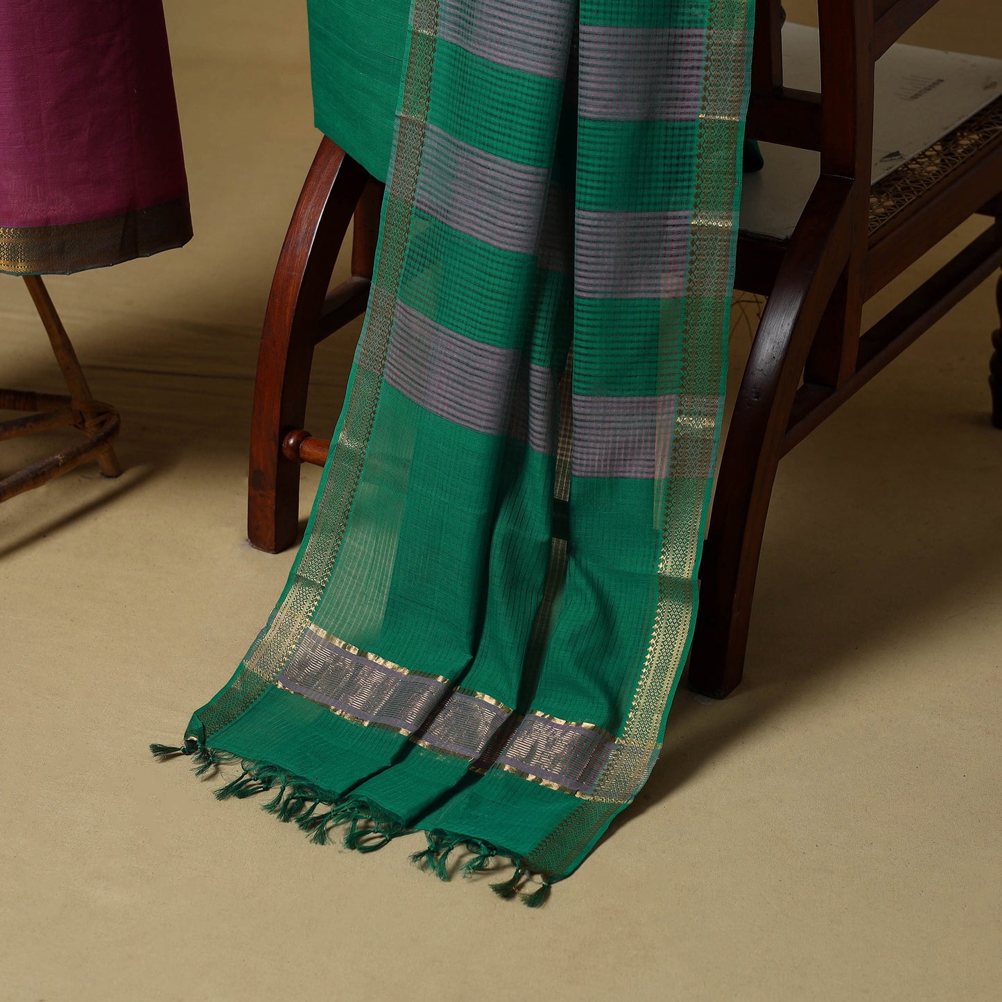 Handloom cotton mangalagiri 3pc unstitched dress material