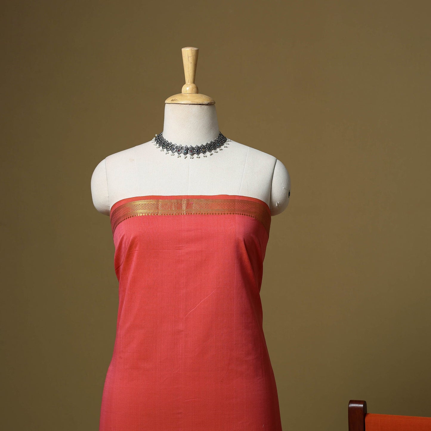 Handloom cotton mangalagiri 3pc unstitched dress material