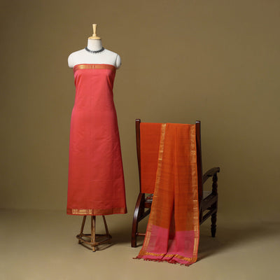 Handloom cotton mangalagiri 3pc unstitched dress material