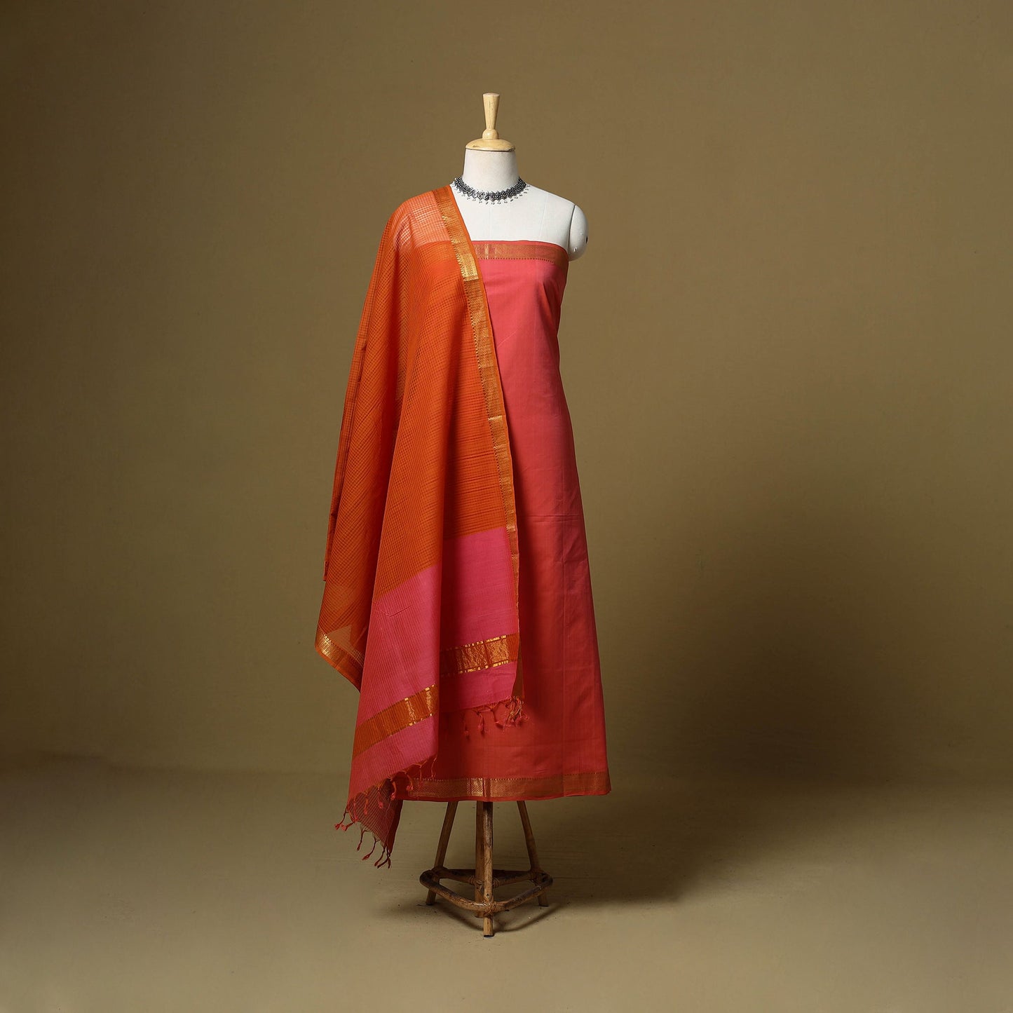 Handloom cotton mangalagiri 3pc unstitched dress material