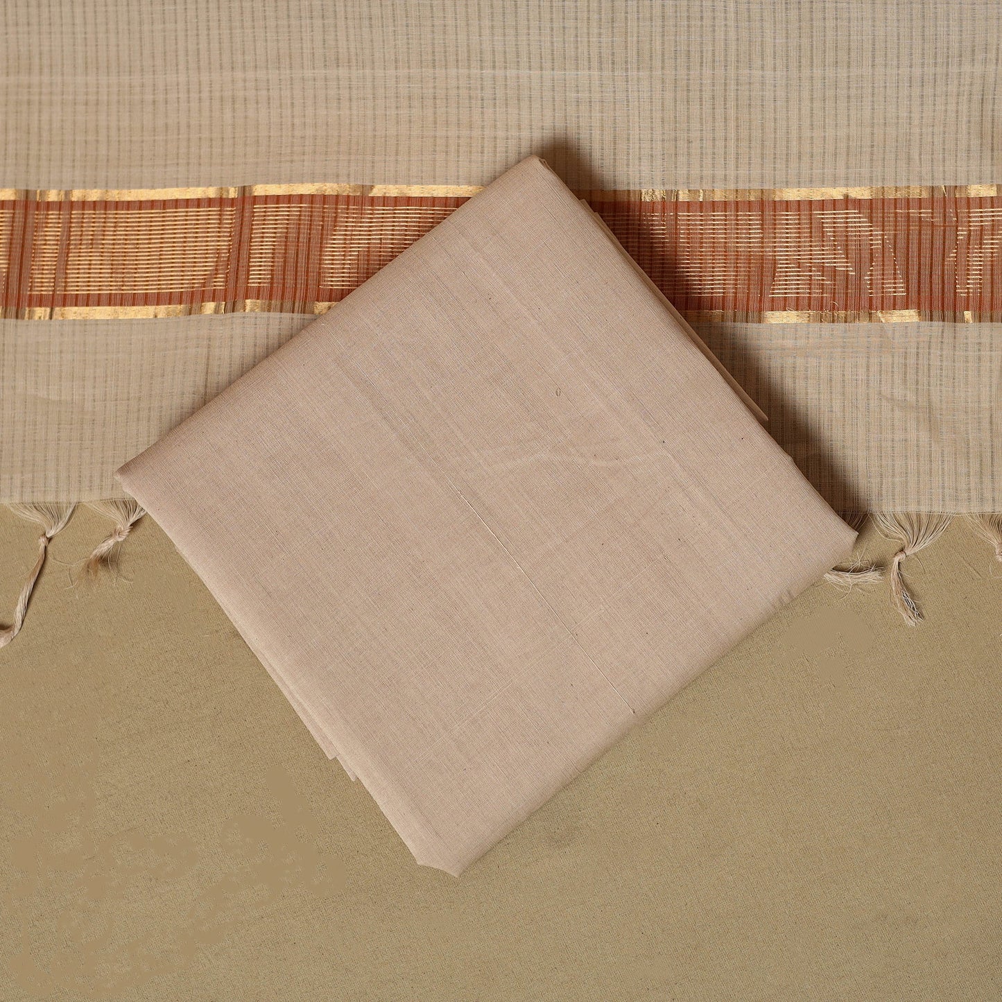 Handloom cotton mangalagiri 3pc unstitched dress material