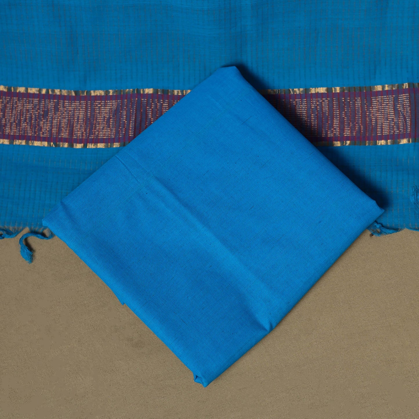 Handloom cotton mangalagiri 3pc unstitched dress material