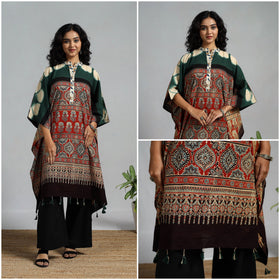 Handloom cotton natural dyed medium kaftan 01 - handcrafted