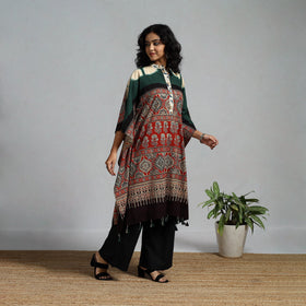 Handloom cotton natural dyed medium kaftan 01 - handcrafted
