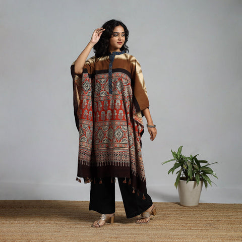 Handloom cotton natural dyed medium kaftan 02 - handcrafted