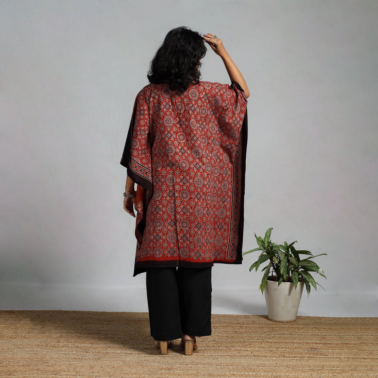 Handloom cotton natural dyed medium kaftan 06 - handcrafted