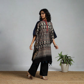 Handloom cotton natural dyed medium kaftan 08 - handcrafted