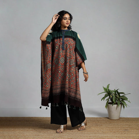 Handloom cotton natural dyed medium kaftan 09 - handcrafted