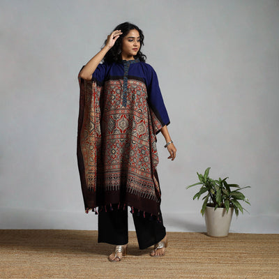 Handloom cotton natural dyed medium kaftan 10 - handcrafted