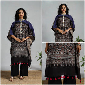 Handloom cotton natural dyed medium kaftan 11 - handcrafted