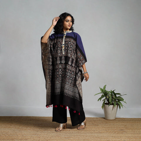 Handloom cotton natural dyed medium kaftan 11 - handcrafted