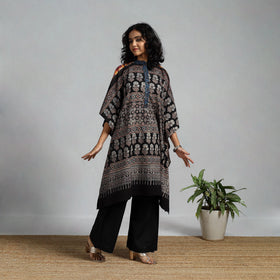 Handloom cotton natural dyed medium kaftan 12 - handcrafted