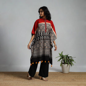 Handloom cotton natural dyed medium kaftan 13 - handcrafted