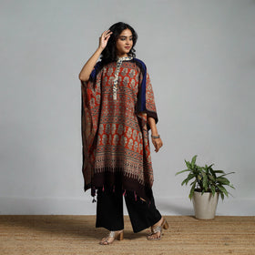 Handloom cotton natural dyed medium kaftan 14 - handcrafted