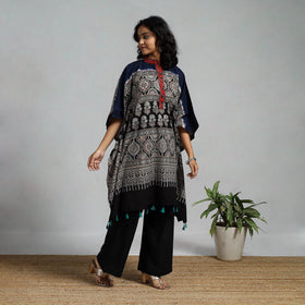 Handloom cotton natural dyed medium kaftan 17 - handcrafted